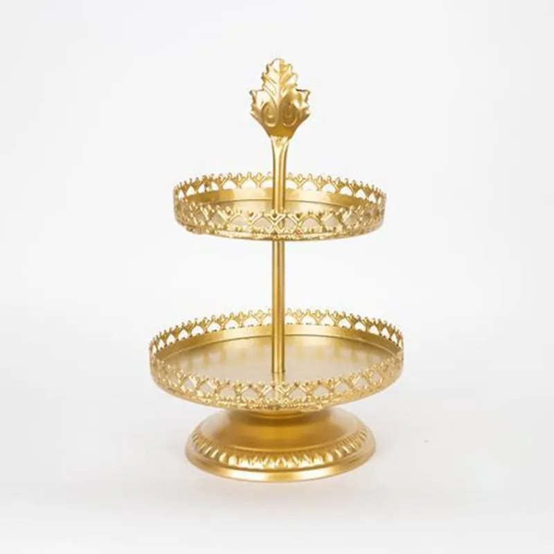 Εταζέρα 2 Θέσεων 754-11019 25,5x25,5x40,5cm Gold Estheti Home Μέταλλο