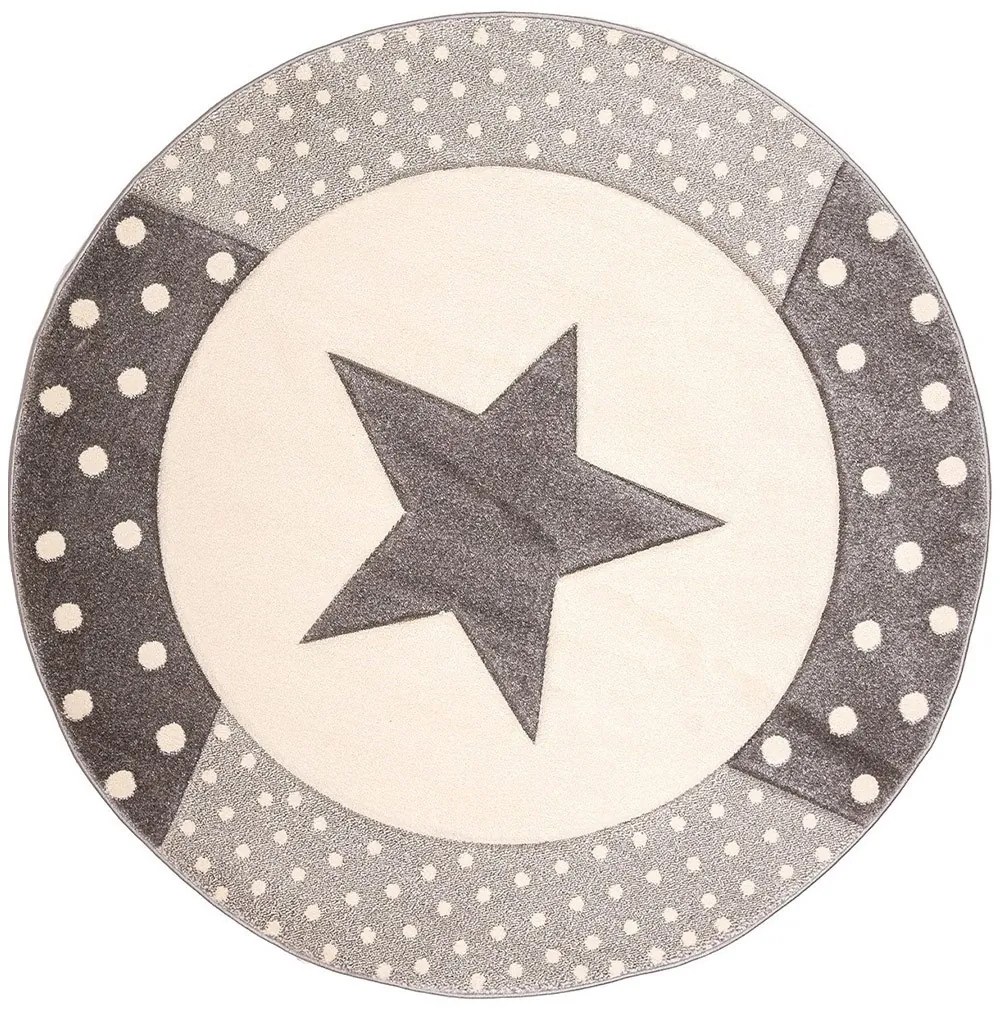 Χαλί Yolo E0128 260 Beige-Grey Βιοκαρπέτ 160X160 Round