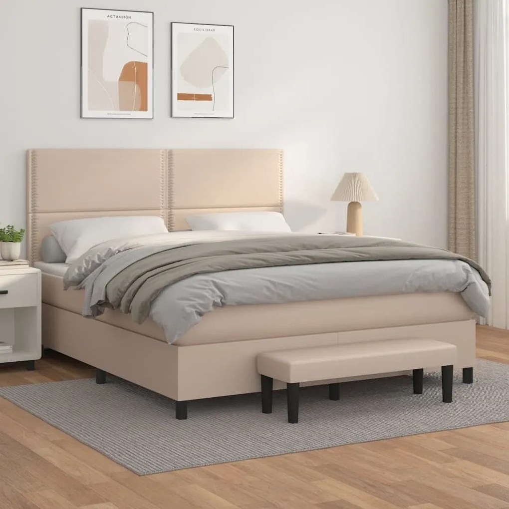 ΚΡΕΒΑΤΙ BOXSPRING ΜΕ ΣΤΡΩΜΑ ΚΑΠΟΥΤΣΙΝΟ 160X200ΕΚ.ΑΠΟ ΣΥΝΘ.ΔΕΡΜΑ 3137616