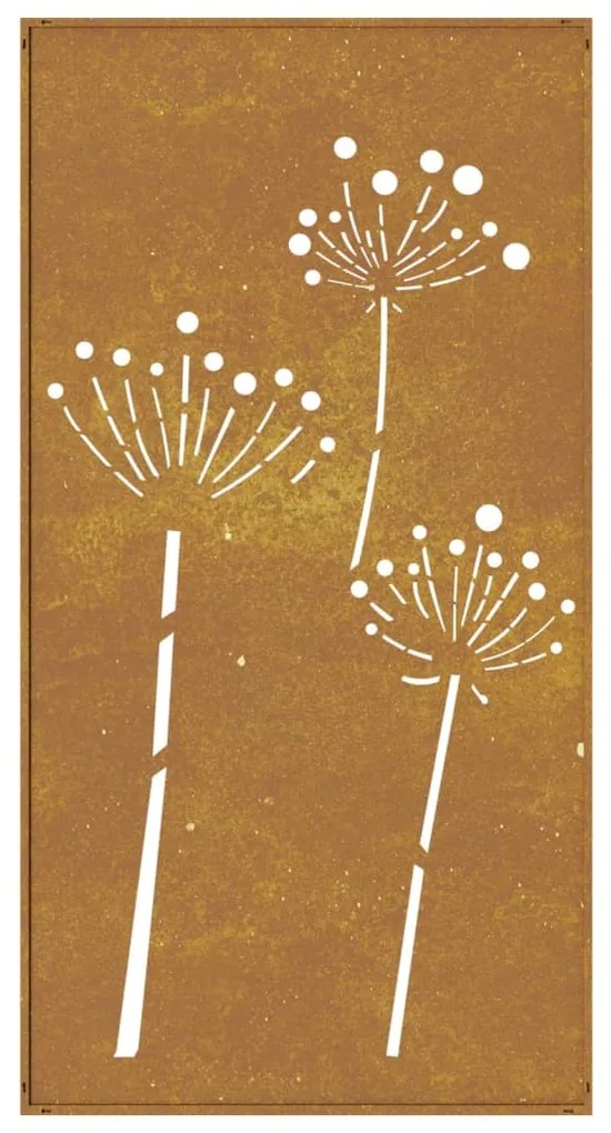 vidaXL Διακοσμητικό Κήπου Σχέδιο Λουλούδια 105x55 εκ. Ατσάλι Corten