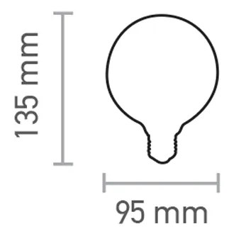 Λαμπτήρας E27 LED Filament G95 8watt με μελί κάλυμμα (7.27.08.42.1) - 7.27.08.42.1 - 1.5W - 20W - 7.27.08.42.1