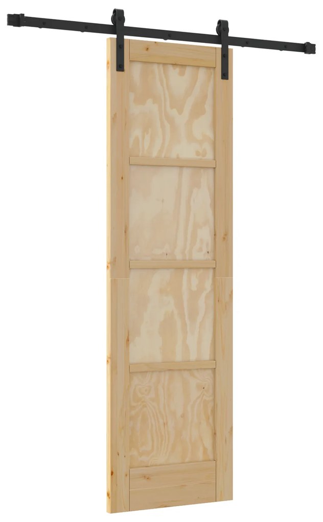 vidaXL Σύρτης Πόρτα με Σετ Υλικών 61x198.5 εκ. Στερεού Ξύλου Πεύκου