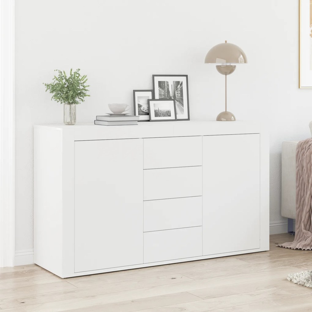 vidaXL Λευκό Πλαϊνό Γραφείο Λευκό Ξύλο 120 x 36 x 69 εκ. Αποθήκευση