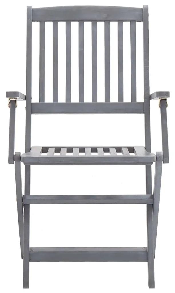 Καρέκλες Εξωτ. Χώρου Πτυσσόμενες 2 τεμ Ξύλο Ακακίας &amp; Μαξιλάρια - Μπλε