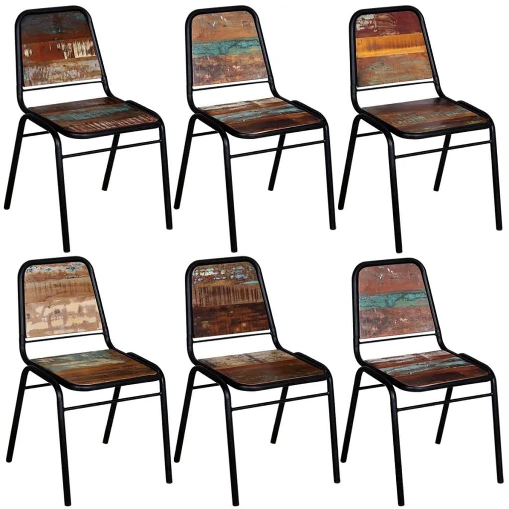 Καρέκλες Τραπεζαρίας 6 τεμ. από Μασίφ Ανακυκλωμένο Ξύλο