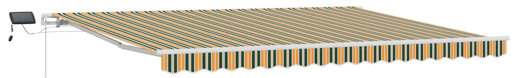 vidaXL Ανασυρόμενη τέντα with Πράσινο και κίτρινο 450 x 350 εκ