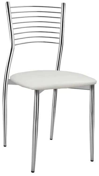 Καρέκλα Elvira HM0025.01 40x44x83 Με Κάθισμα Από White Pu Σετ 4τμχ Μέταλλο,Τεχνόδερμα