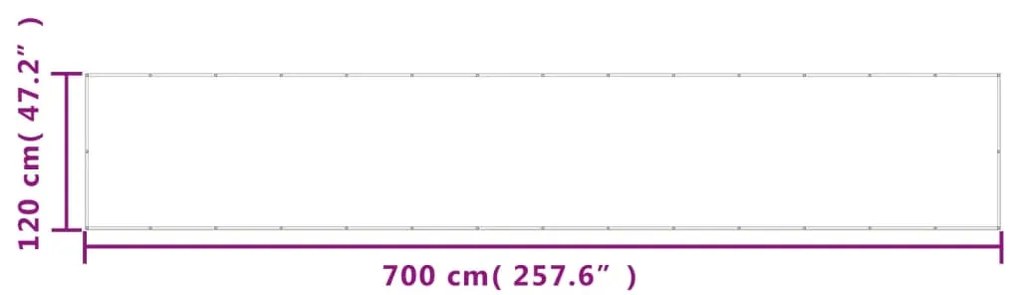 vidaXL Διαχωριστικό Βεράντας Ανθρακί 120x700εκ 100% Πολ. Ύφασμα Oxford