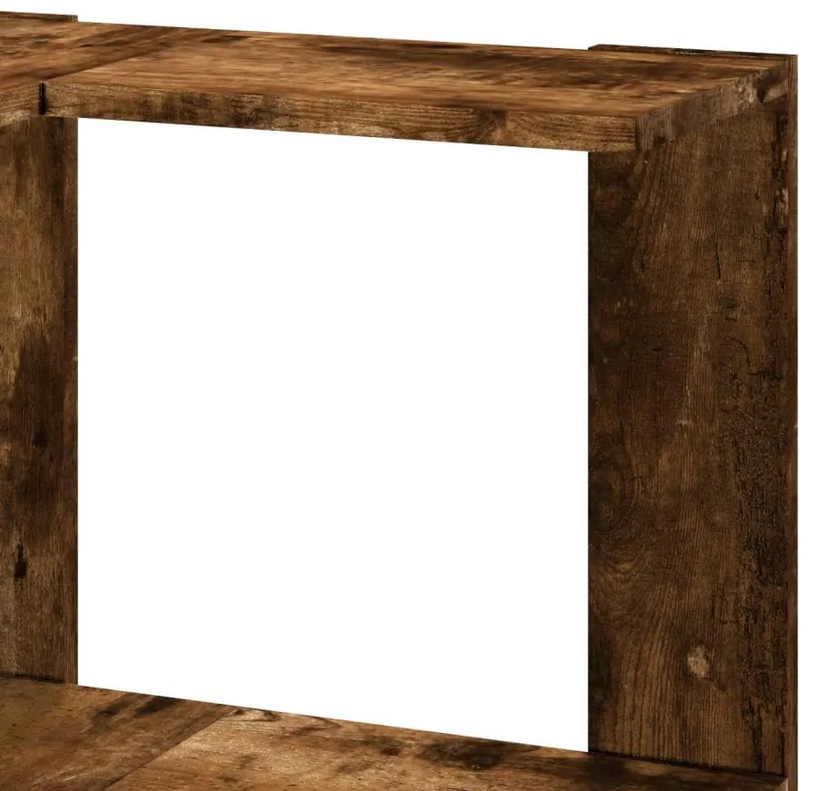 vidaXL Βιβλιοθήκη Γωνιακή 3 Επ. Καπνιστή Δρυς 50x50x102εκ Επεξ. Ξύλο