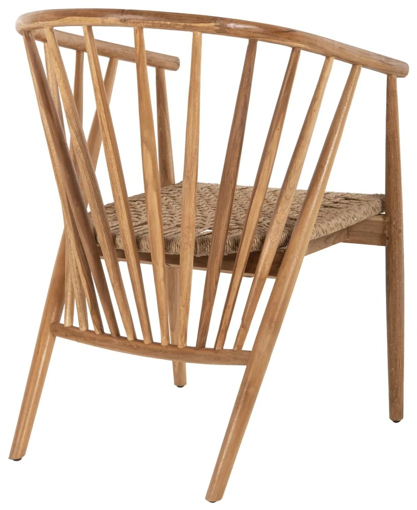 Πολυθρόνα PERMAINE Ξύλο Teak και Συνθετικό Σχοινί Φυσικό 57,5x59,5x82Yεκ. 57.5x59.5x82 εκ.