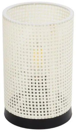 CYLINDER 203-0184 Μοντέρνο Επιτραπέζιο Φωτιστικό Μονόφωτο 1 x E27 IP20 Μαύρη Βάση με Λευκό Διάτρητο Υφασμα-Μ14 x Π1 Globostar-20 203-0184