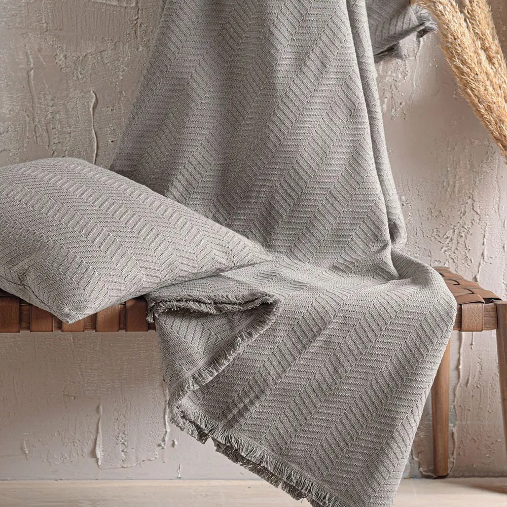 Ριχτάρι Ewan Grey Ρυθμός Πολυθρόνα 160x180cm Βαμβάκι-Πολυέστερ