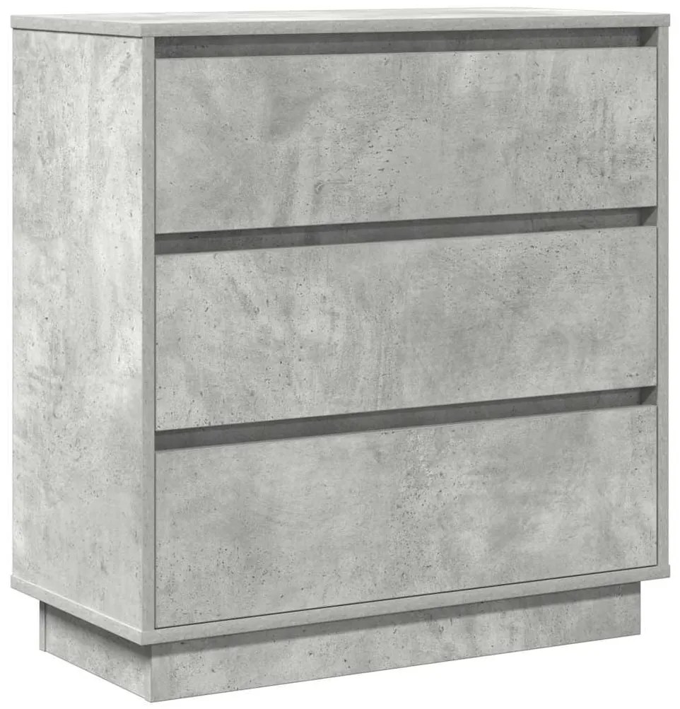 vidaXL Κομοδίνο Σκυρόδεμα Γκρι 71 x 34,5 x 75 εκ. Επεξεργασμένο ξύλο