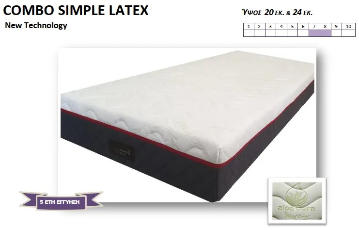 Στρώμα Combo Simple Latex 20 cm - 140x200