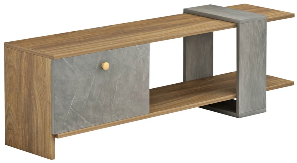 Έπιπλο Τηλεόρασης Henriette Μελαμίνη Φυσικό-Stone Texture 120x25x37Υεκ.