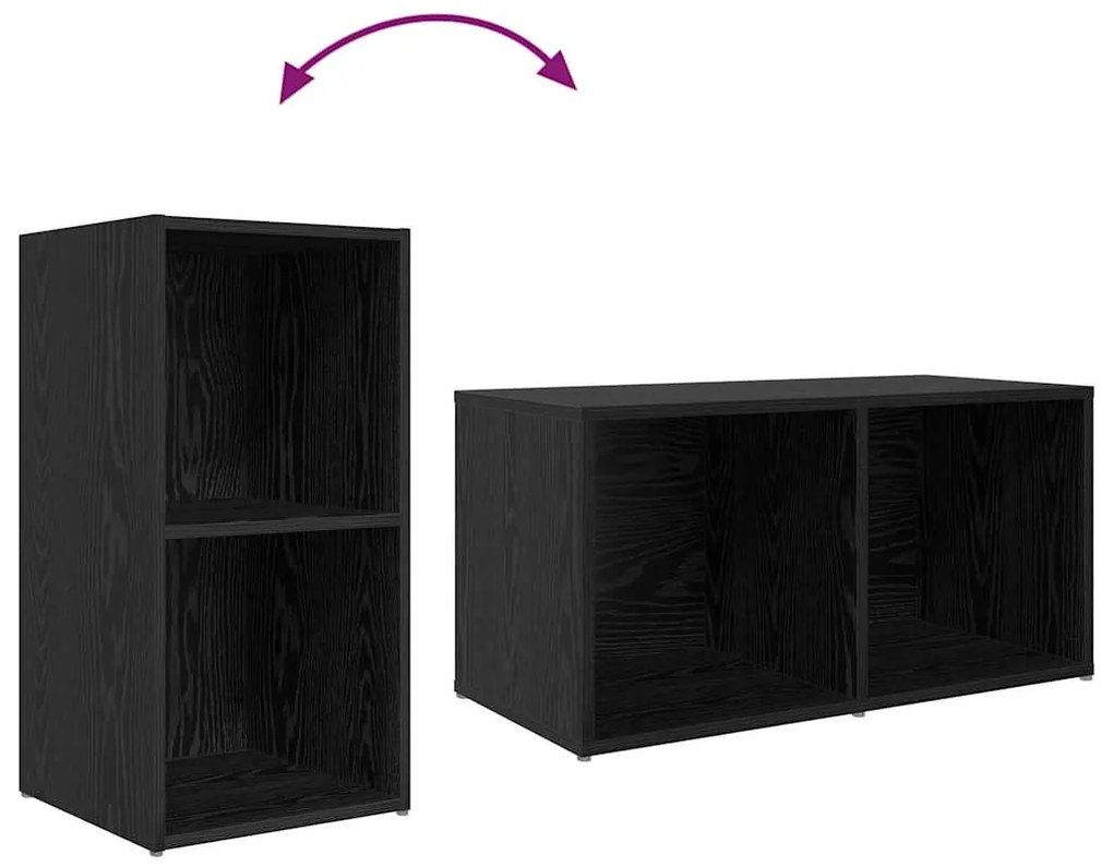 vidaXL Σετ επίπλου τηλεόρασης Επιτοίχιο 3 pcs Μαύρο Επεξεργασμένο ξύλο