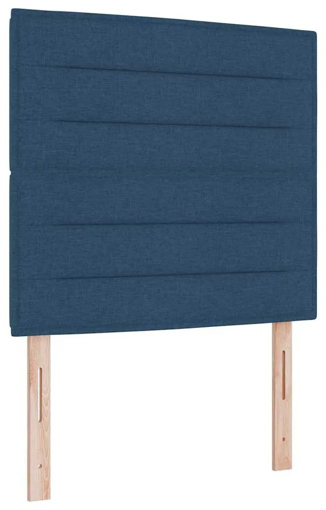 vidaXL Κρεβάτι με ελατήρια με στρώμα Μπλε 120 x 190 cm ύφασμα