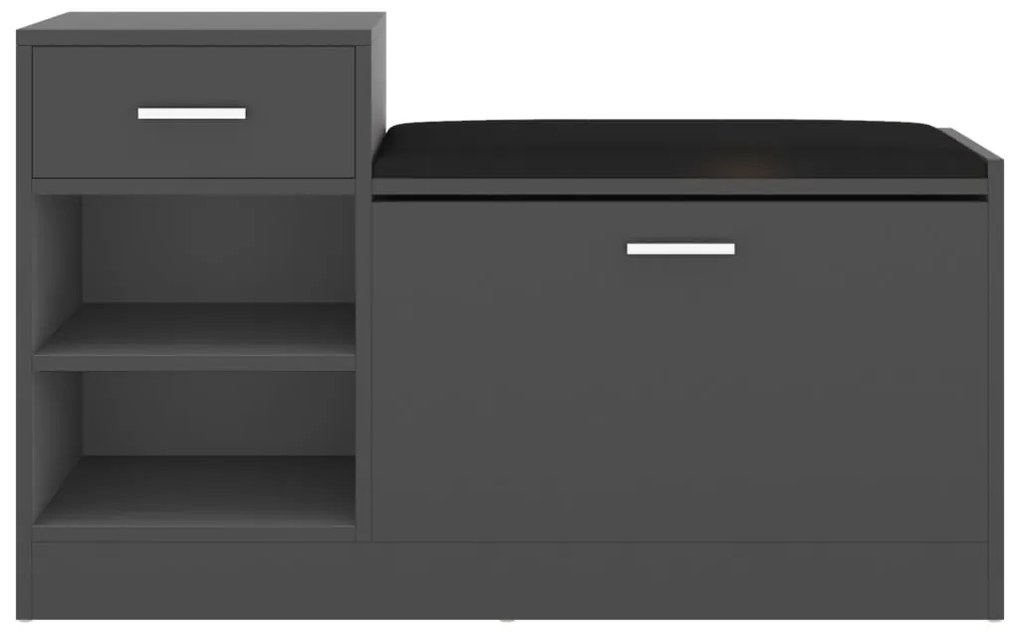 vidaXL Παπουτσοθήκη Γκρι 94,5 x 31 x 57 εκ. από Επεξ. Ξύλο