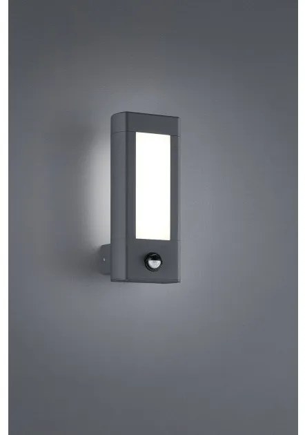 Απλίκα Φωτιστικό Τοίχου 2xLED 4,5W Ανθρακί IP54 Ανιχνευτής Κίνησης Rhine 221669242 Trio Lighting-221669242-Ανθρακί 221669242