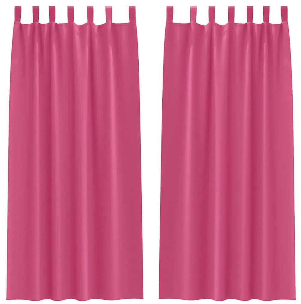 vidaXL Κουρτίνες με κουρτίνες 2 pcs Φωτεινό Ροζ 245x140εκ. Πολυεστέρας