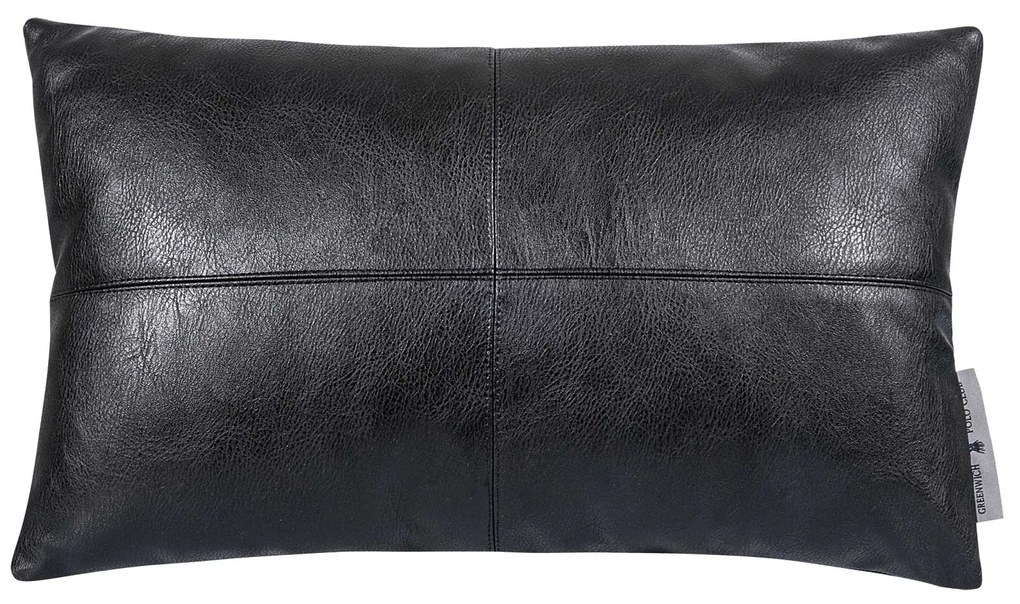 Διακοσμητικό Μαξιλάρι Faux Leather 30x50εκ. Essential 3983 Black Greenwich Polo Club