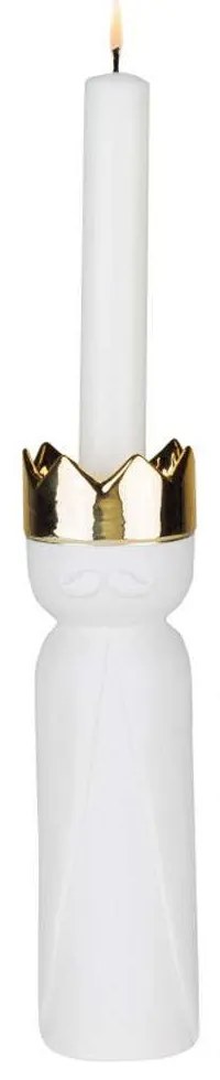 Κηροπήγιο King's Light Balthasar RD0090761 Φ6x21cm White-Gold Raeder Porcelain