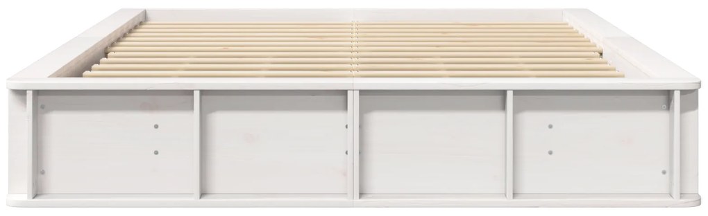 vidaXL Κρεβάτι με Αποθηκευτικό Χώρο - Λευκό, 150 x 200cm, Σαπωνόξυλο.