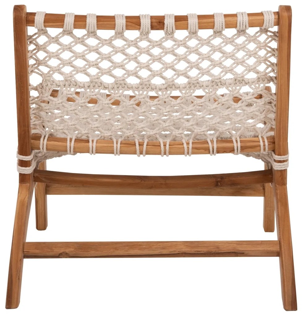 Πολυθρόνα ANTIB C9466.01 Ξύλο ΤΕΑΚ με Nylon Λευκό Σχοινί 65x77x68Υεκ. 65x77x68 εκ.