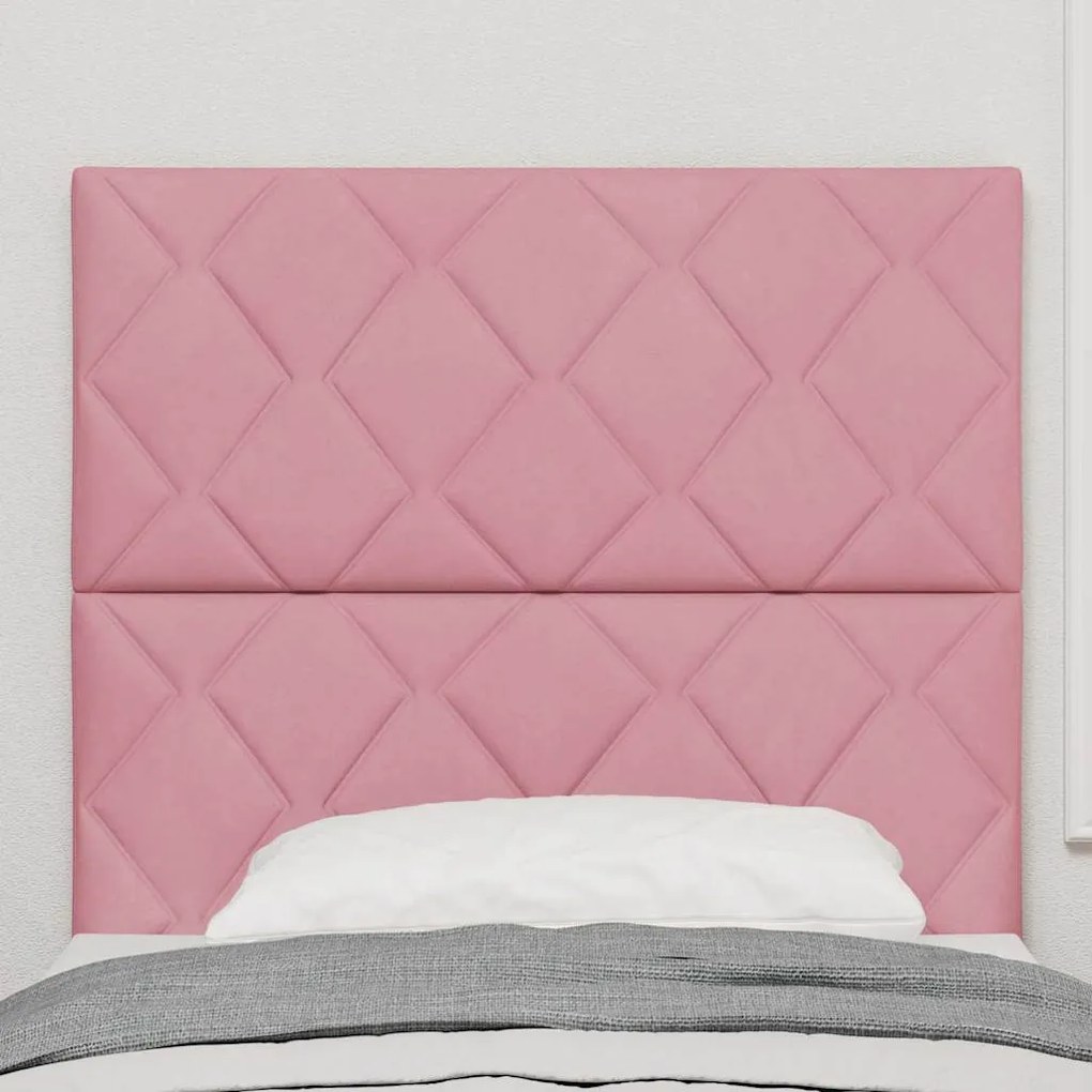 vidaXL Κεφαλάρι με κεφαλάρι Ροζ 100 cm Βελούδο