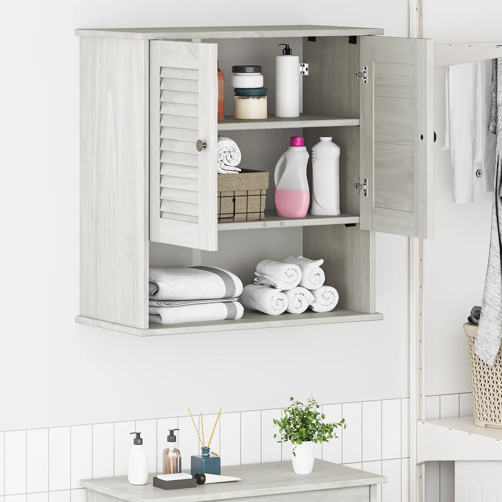 vidaXL Κρεμαστό Ντουλάπι Μπάνιου Λευκό 67.5 x 34 x 71.5 εκ
