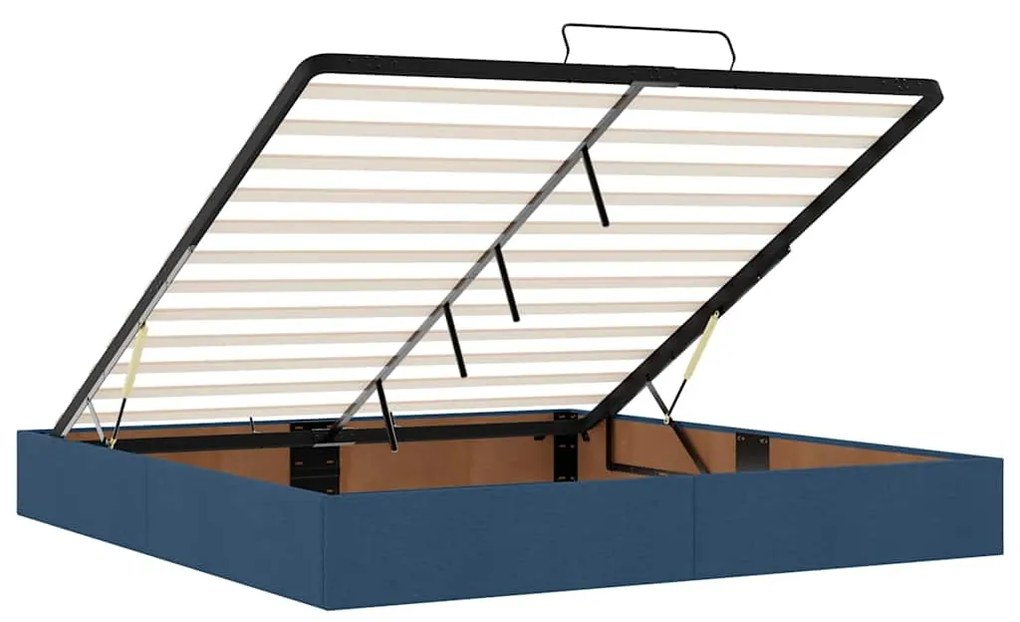 Οθωμανικό κρεβάτι με στρώμα μπλε 160x200cm ύφασμα 3311642