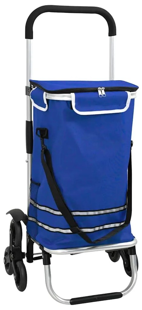 vidaXL Καρότσι Αγορών Μπλε 47 x 39 x 100.5 εκ. Ύφασμα Oxford