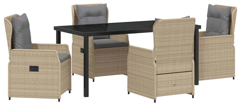 vidaXL Σέτ φαγητού για κήπο 5 pcs Μπέζ και Ανοιχτό Γκρι