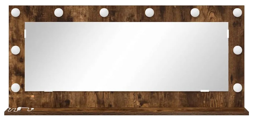 vidaXL Καθρέφτης τουαλέτας Ορθογώνιος Καπνιστό Δρύς 100 x 45 x 18 εκ.