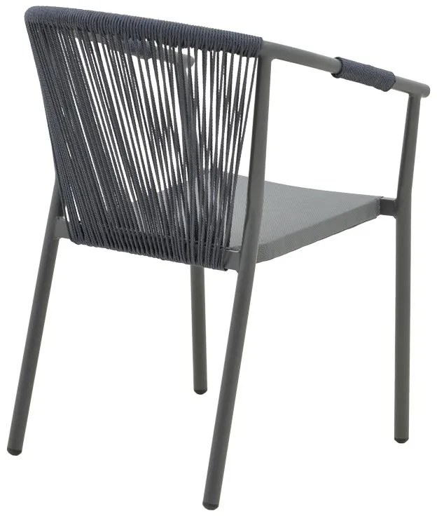 Καρέκλα - Πολυθρόνα Convince αλουμινίου στοιβαζόμενη με γκρι σκελετό-textilene-pe rattan 56x63x82 εκ. 56x63x82 εκ.