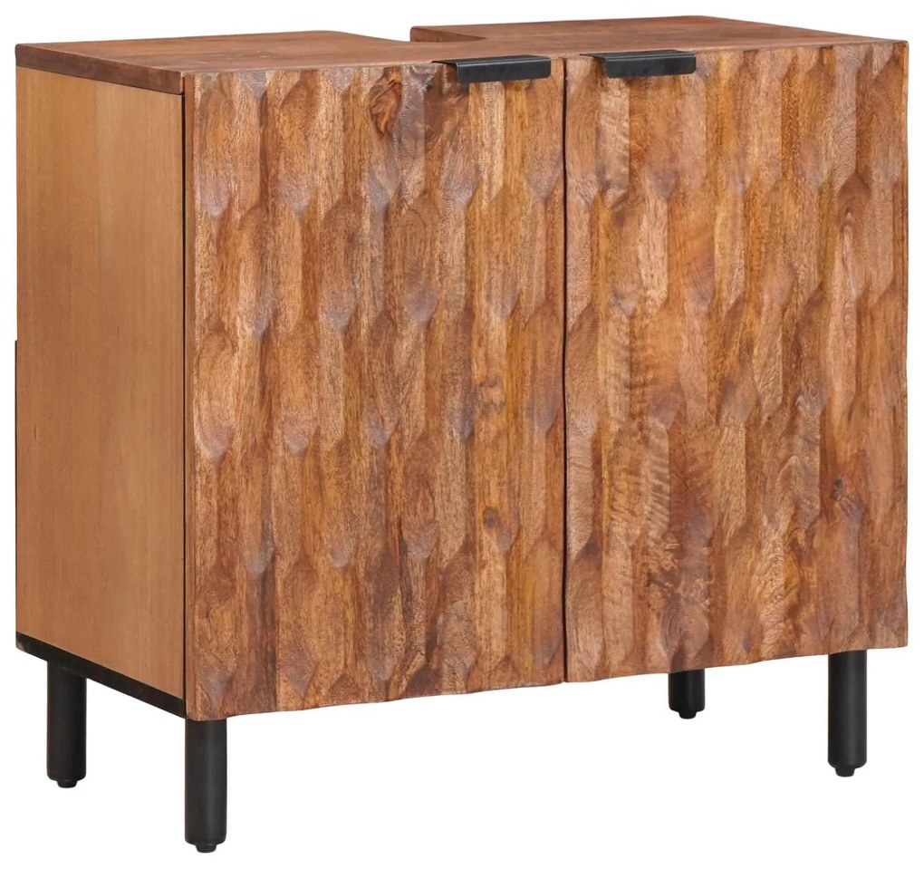 vidaXL Σετ Μπάνιου με συρτάρι με ράφι Καφέ Ακακία Στερεό ξύλο μάνγκο