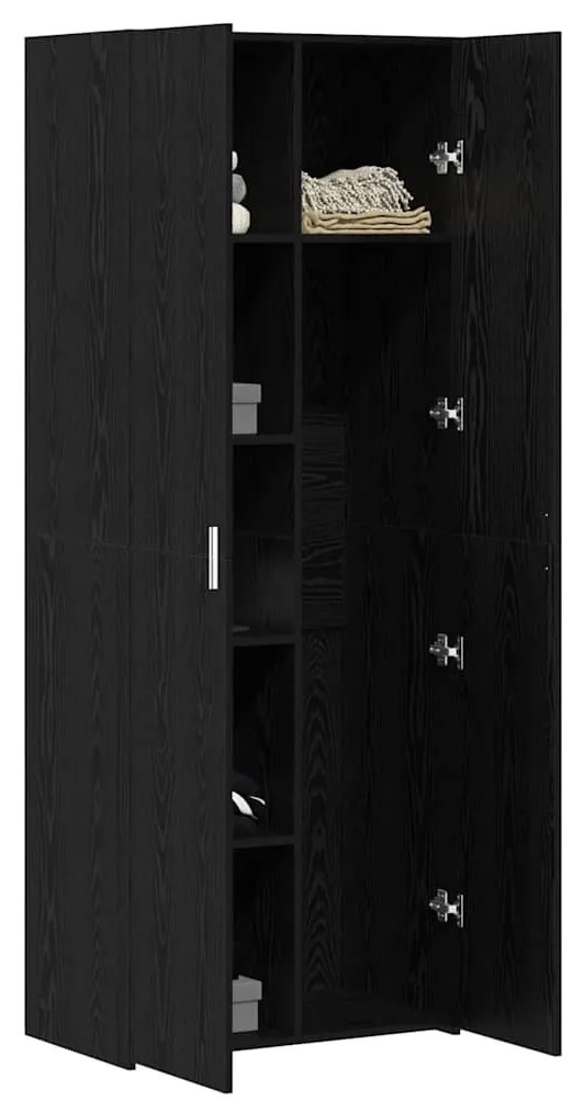 vidaXL Highboard Μαύρη δρυς 70 x 42.5 x 185 εκ Επεξεργασμένο ξύλο