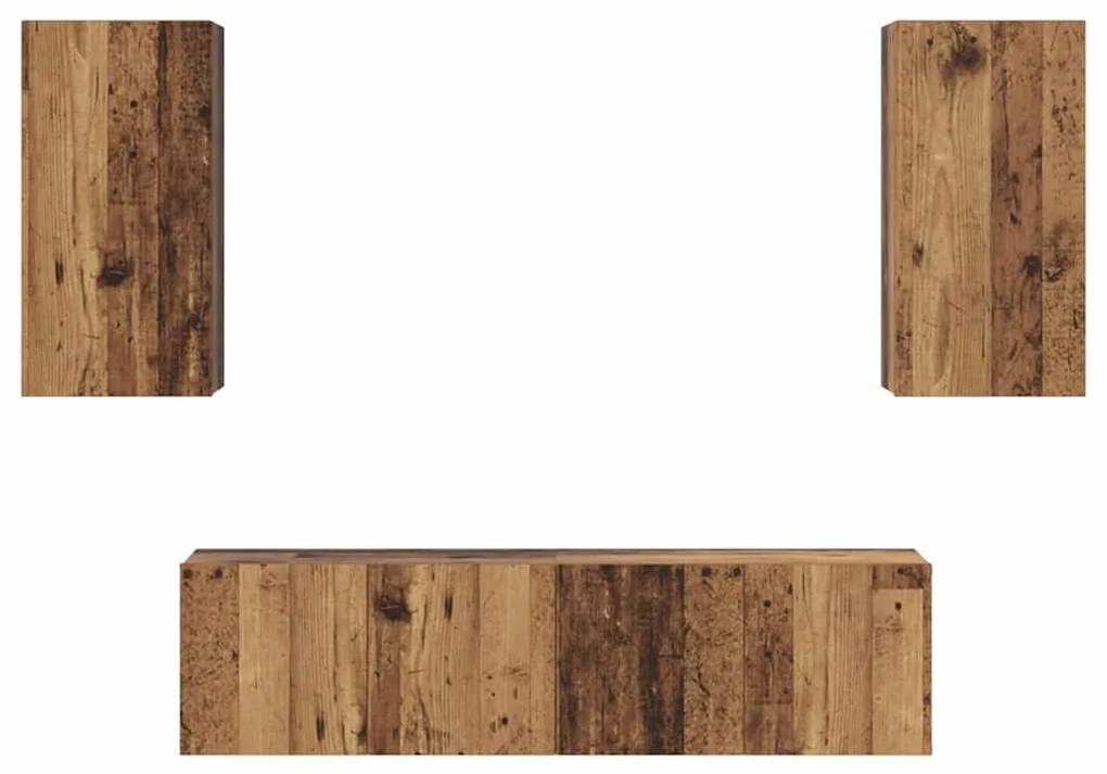 vidaXL Σετ επίπλου τηλεόρασης 4 pcs Παλαιό ξύλο 60 x 30 x 30 cm