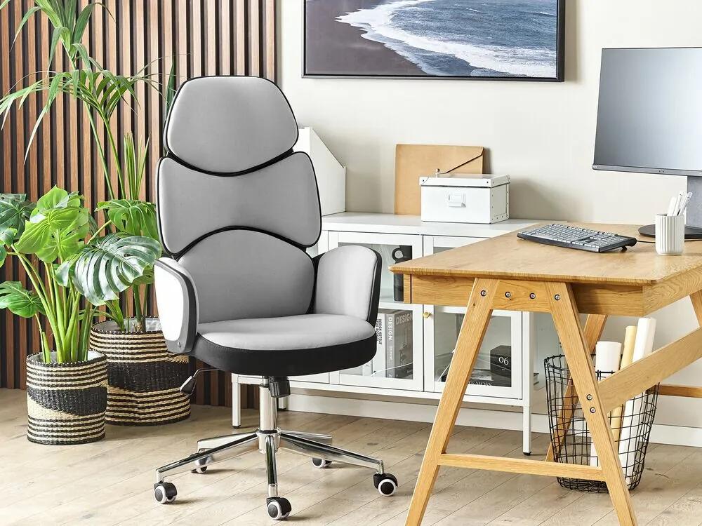 Καρέκλα γραφείου Berwyn 218, Γκρι, Μαύρο, 122x74x49cm, 18 kg, Με μπράτσα, Με ρόδες, Μηχανισμός καρέκλας: Κλίση | Epipla1.gr