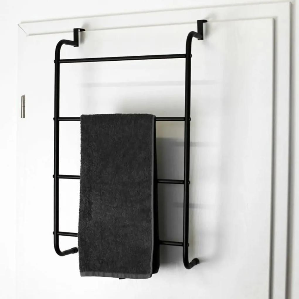 Bathroom Solutions Κρεμάστρα Πόρτας για Πετσέτες Μαύρη Μεταλλική - Μαύρο