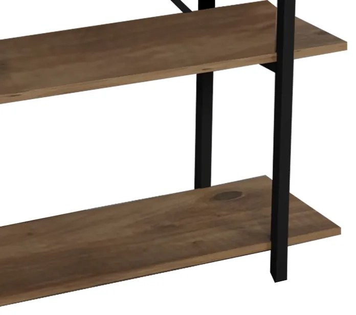 Βιβλιοθήκη Reson pakoworld oak-μαύρο μελαμίνης 120x34x180εκ - 321-000001