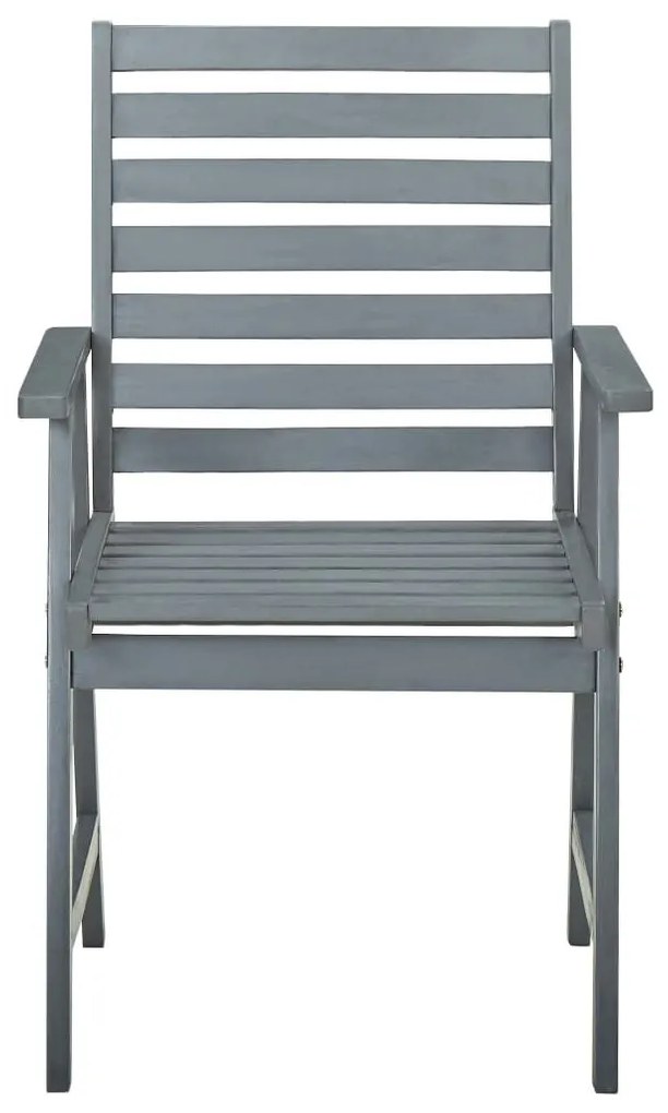 Καρέκλες Εξ Χώρου με Μαξιλάρια 3 τεμ. από Μασίφ Ξύλο Ακακίας - Γκρι