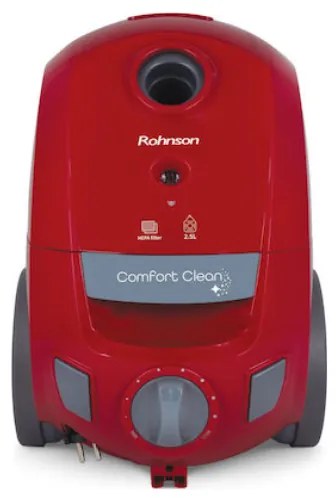 Rohnson R-1185 Red Ηλεκτρική Σκούπα 800W με Σακούλα 2.5lt