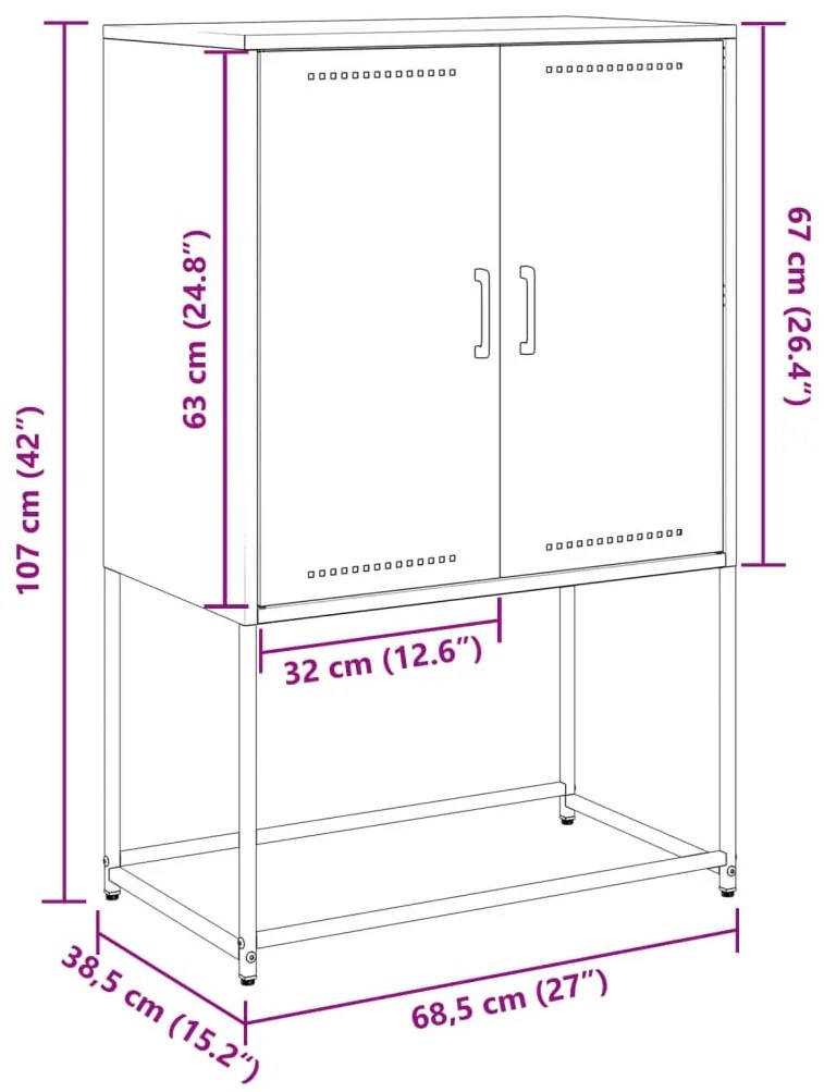 Έπιπλο Τηλεόρασης Λευκό 68x39x60,5 εκ. από Χάλυβα - Λευκό