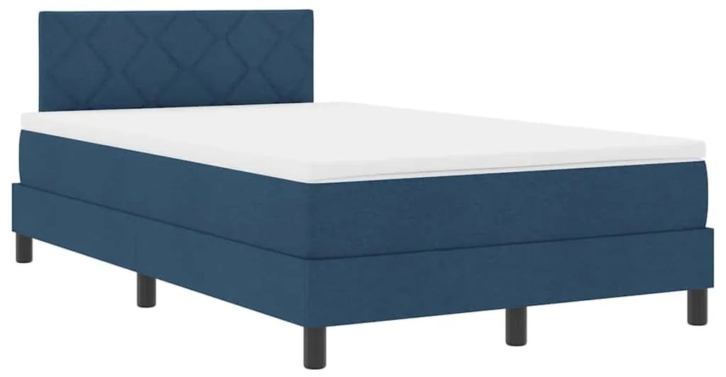 vidaXL Κρεβάτι με ελατήρια με στρώμα Μπλε 120 x 200 cm ύφασμα