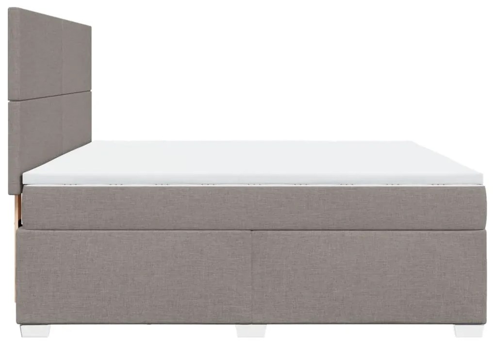 Κρεβάτι Boxspring με Στρώμα Taupe 180x200 εκ. Υφασμάτινο - Μπεζ-Γκρι