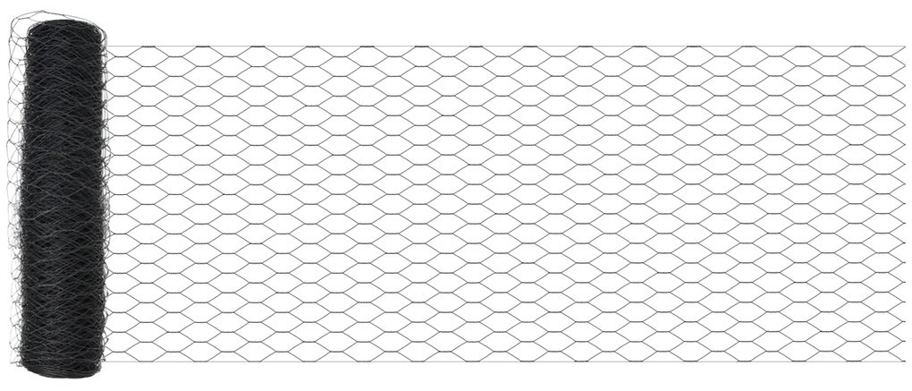vidaXL Περίφραξη Εξαγώνου Γκρι 0.8x25 m Χάλυβα