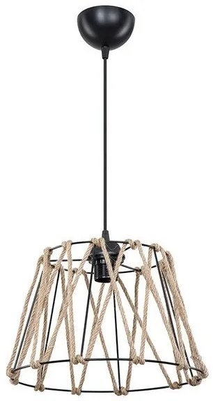 Pakoworld Φωτιστικό Οροφής Μονόφωτο PWL-1160 1xΕ27 Φ31x23.5εκ Μπεζ Φυσικό-Μαύρο 147-000097