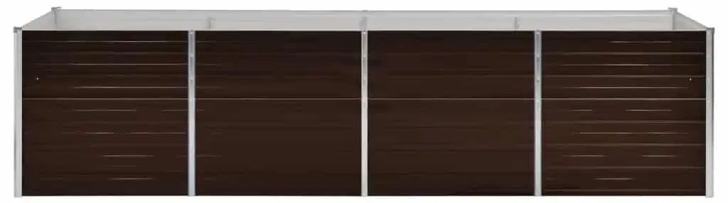 vidaXL Ζαρντινιέρα Υπερυψωμένη Καφέ 320x80x77 εκ. Γαλβανισμ. Χάλυβας