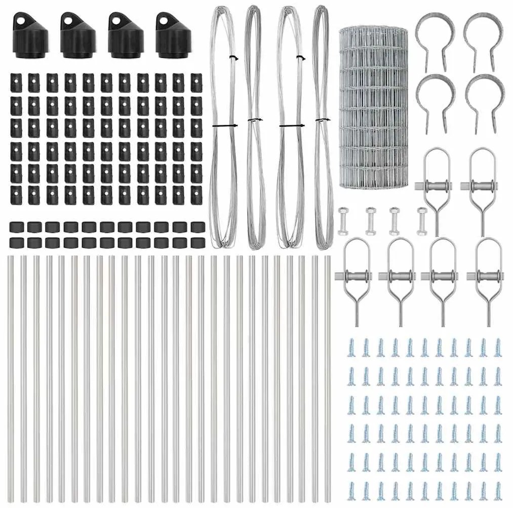 vidaXL Τεντώτο με στήριγμα Ασημί 0,6 x 50 μ. Χάλυβας και PVC